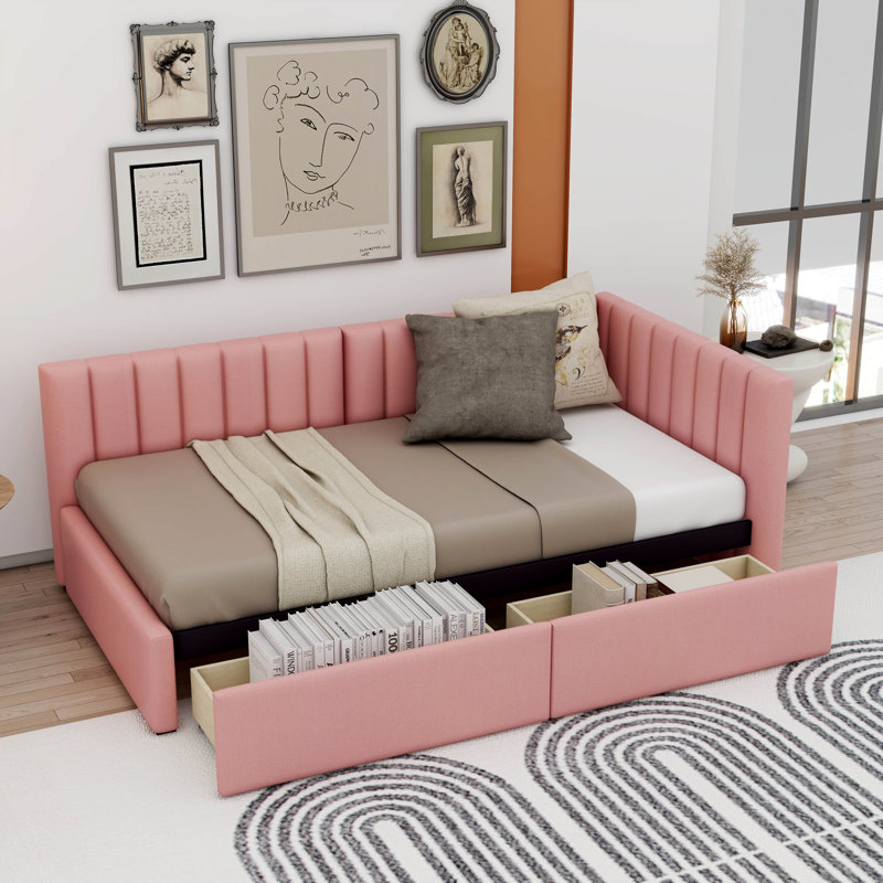 Masakatsu Upholstered Daybed, Pink