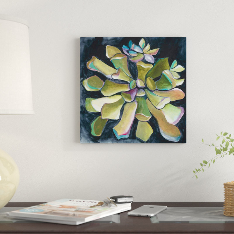" Succulent Rosette I " by Chariklia Zarris, 18" H x 18" W x 1.5" D, Wrapped Canvas, No Mat