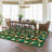 Washable Boho Floral, Non-Slip, Low Pile, Soft Throw Rug for Entryway, Kitchen, Kids Room, Green, Small Machine Washable.-1740221470
