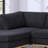 Hallie Black Sherpa 124"W Double Chaise U-Shape Sectional Sofa