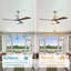 Ventilateur de plafond d'intérieur à DEL 52 po avec pales brunes intégrées Osie (3 pales)-996317954-996317964