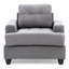 Chaise d'appoint grise avec accoudoirs en selle et rembourrage en mousse - l 38 po x P 34 po x H 36 po Revêtement en microfibre pour un siège moelleux de style transitionnel, rembourré et confortable