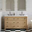 TileBar Studio Vanities Callum Natural Ash Vanity with Carrara Marble Top-1243495242