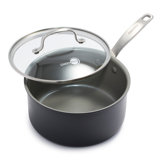 GreenPan Chatham Healthy Ceramic Non-stick Covered Saucepan, 3 Quart, Gray