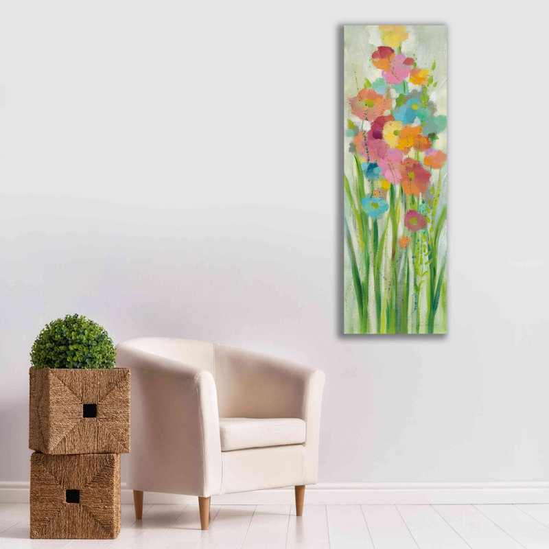 «Long Stem Bouquet I» par Silvia Vassileva, art mural sur toile, H 60 po x l 20 po
