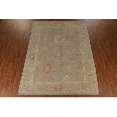 Oushak One-of-a-Kind 9'2" X 11'8" New Age Wool Area Rug in Gray