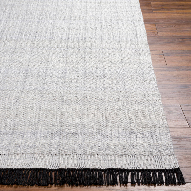 Striped Indoor / Outdoor Rug, Rectangle 9' x 12', Light Gray