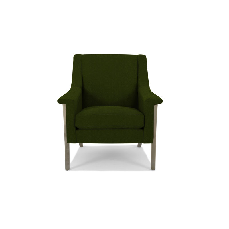 Fauteuil Arlo, Bois flottant, Polyester vert olive