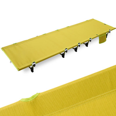 Ultralight Folding Camping Cot Hiking Sleeping Bed For Adults With Side Pocket