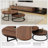 31.5/23.7 Inches 2-Piece Round Nesting Coffee Tables – Walnut Wood Top with Black Metal Legs-2049318911