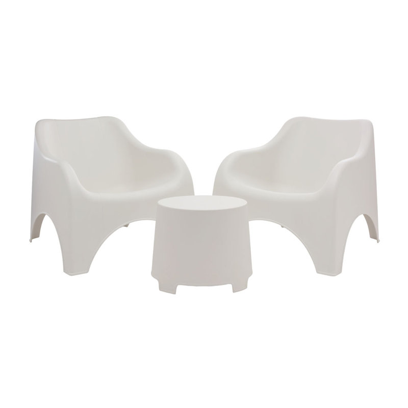 Set Cloud (2 Chairs and 1 Side Table), White