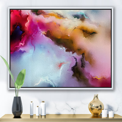 " Clouds Of Fuchia Blue And Brown I " Painting Print