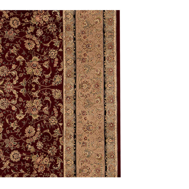Tapis unique vin / taupe noué à la main 8 pi 9 po x 11 pi 9 po