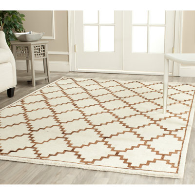 Mosaic Hand Knotted Wool And Viscose Geometric Rug