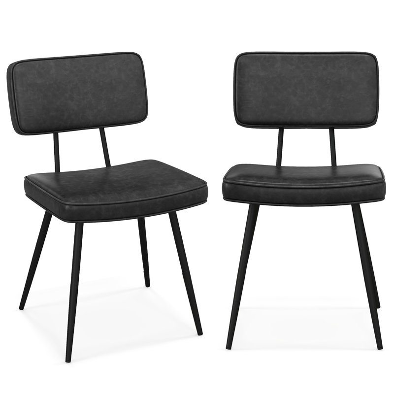Kapp 50cm H Upholstered Metal Side Chair in Black