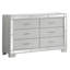 Commode, commode 6 tiroirs argent champagne