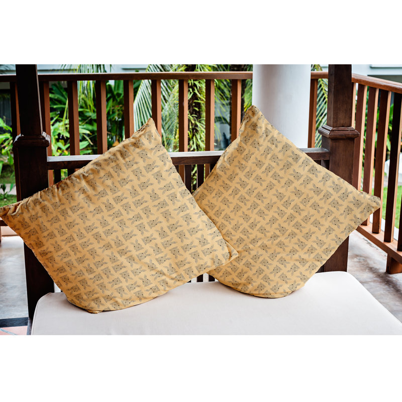 Housse et insert de coussin carré Criss Cross Bunnies, 18 po x 18 po, Jaune maïs