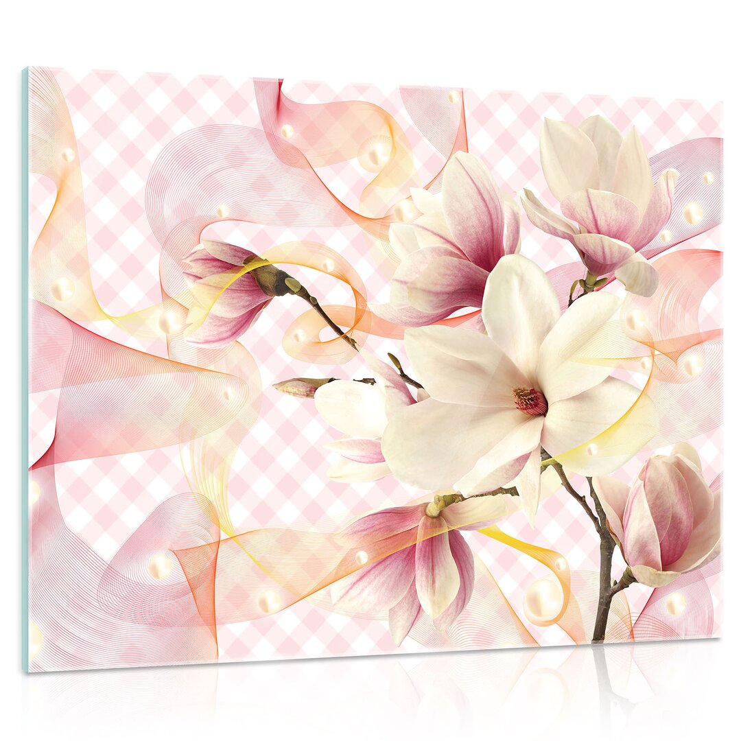 Glasbild Magnolie Fee