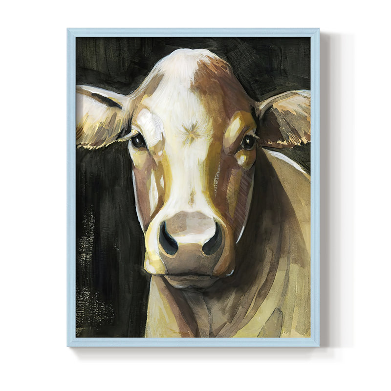 «Sweet Eyes I», reproduction encadrée - bois massif, Bleu, H 10 po x l 8 po