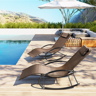 Chaise longue d'extérieur en métal Tyshika