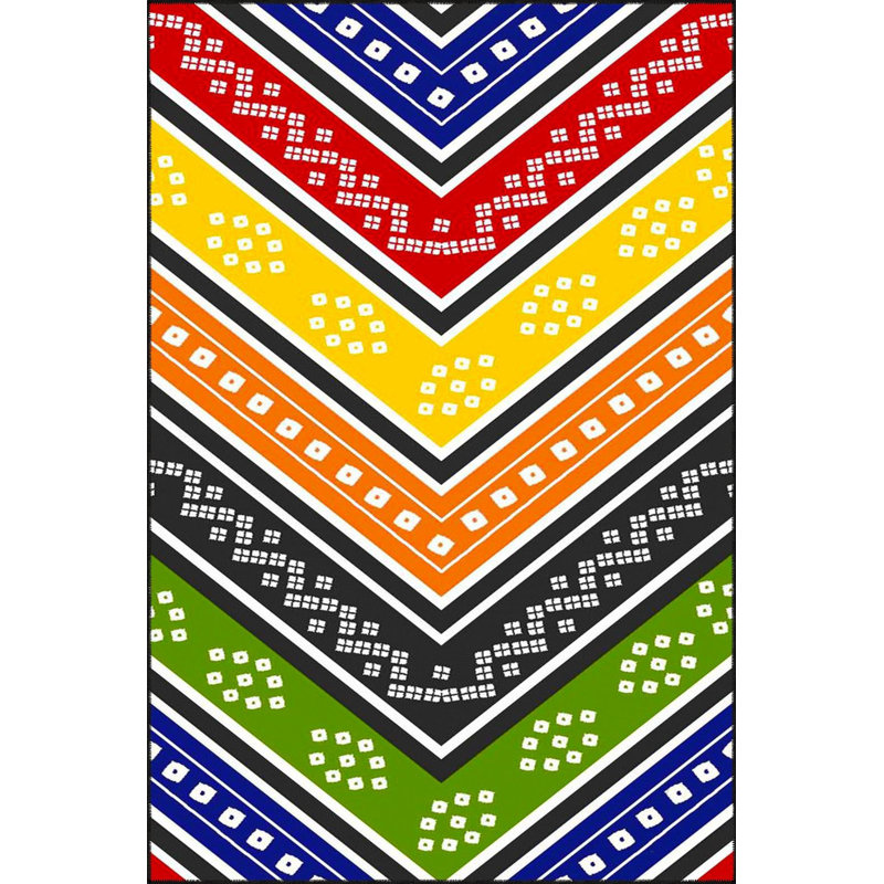 Tapis tissé à motif de croix et lavable, Rectangle 2 pi 4 po x 3 pi 11 po