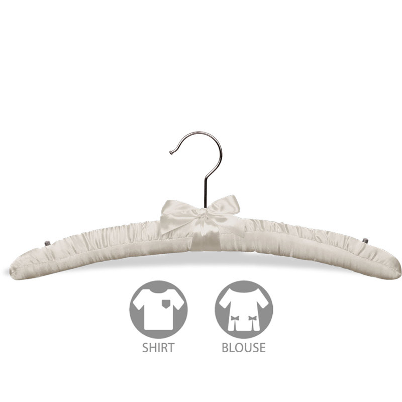 Satin Non-Slip Standard Hanger for Delicates, Ivory