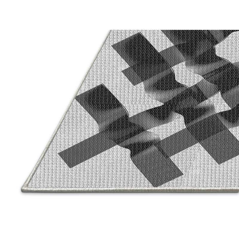 Tapis noir/gris à motifs Royceton, Rectangle 4 pi x 6 pi