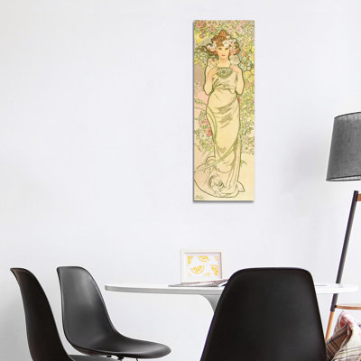 The Flowers: Rose, 1898 by Alphonse Mucha - Wrapped Canvas Painting