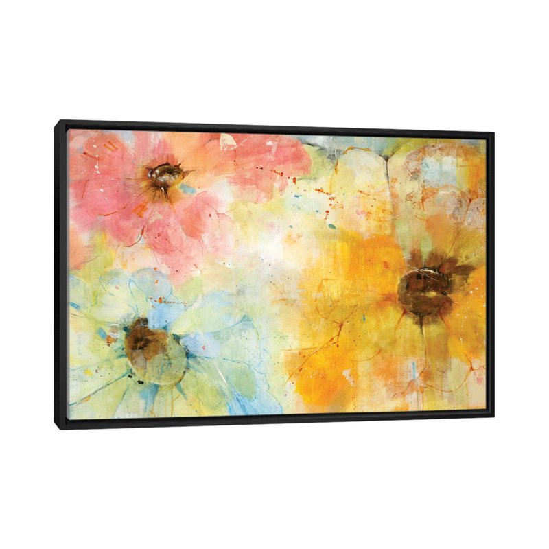 « trio », impression sur toile, H 18 po x l 26 po x P 1,5 po, Toile avec cadre noir, Pas de tapis