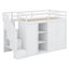 Lit mezzanine avec tablettes, armoires et tiroirs-1232381226