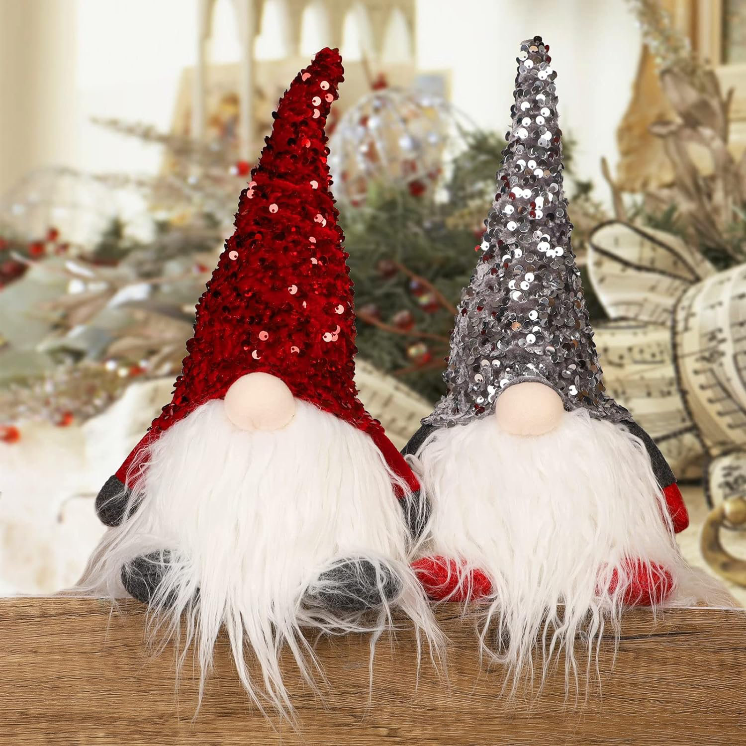 Set of 3 Christmas Gonks Tree Decoration Gift Gnome Christmas