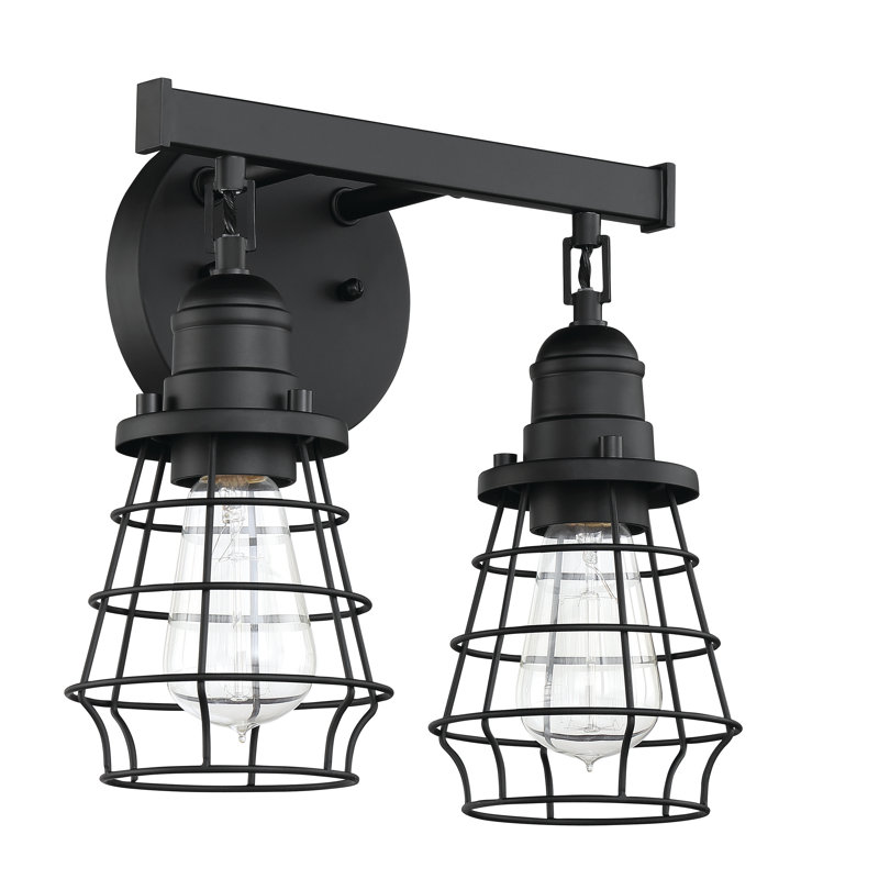 Beesley 2 - Light Dimmable Vanity Light, Flat Black, Flat Black
