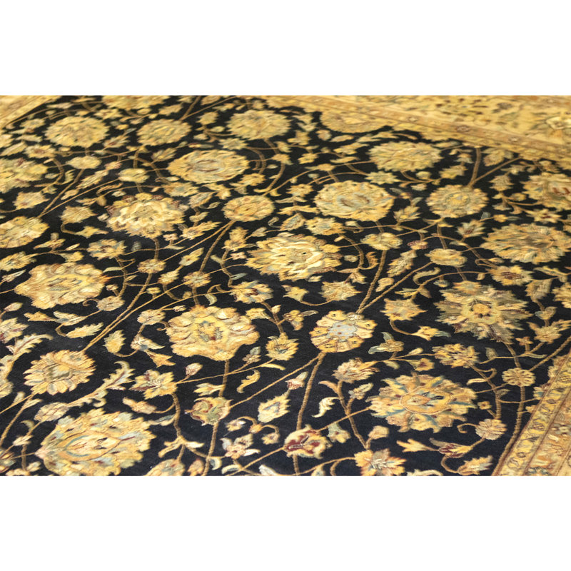High-Quality Hand-Knotted Black And Brown Area Rug
