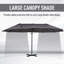 Méridienne et table décoratives grises pour le bord de la piscine, le patio, avec la manivelle grise de parasol de patio de 14 pieds, la cour de piscine double pour la cour