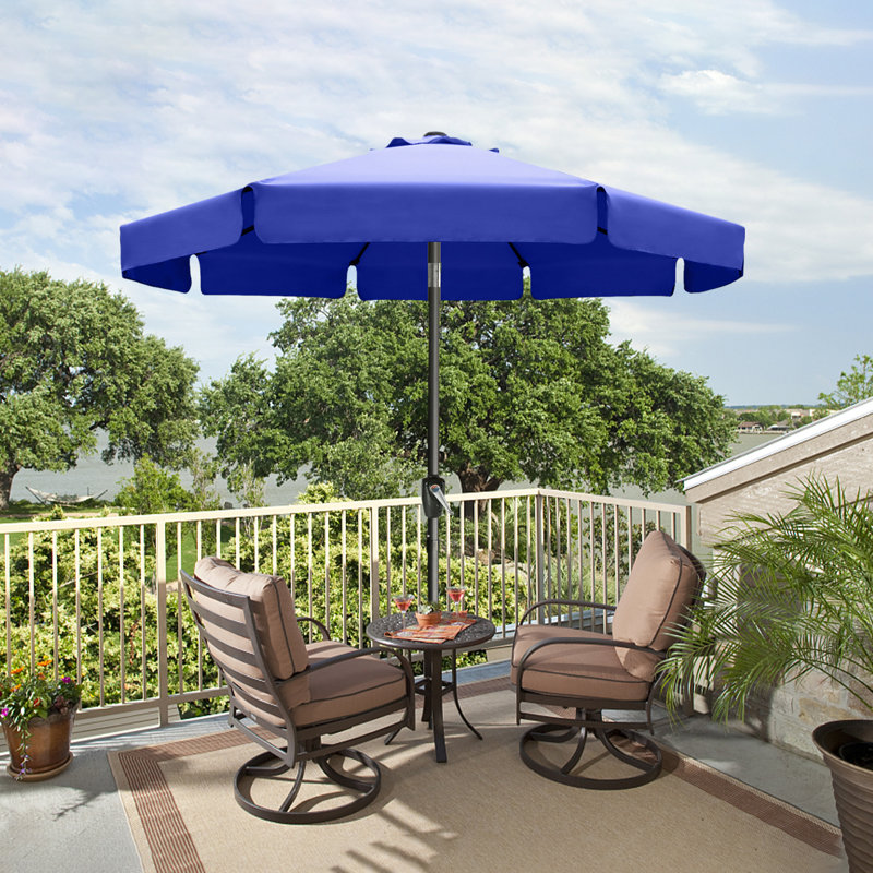 Parasol de marché 9 pi Hobert, Bleu, H 96,4 po x l 118 po x P 118 po