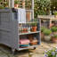 Chariot-grill extérieur Farmhouse avec surface de travail pliable, îlot de cuisine de patio pour le jardin-124854021