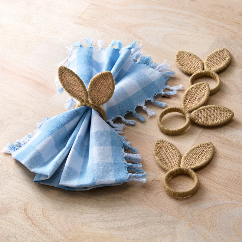 Burlap Bunny Ear Easter Napkin Rings