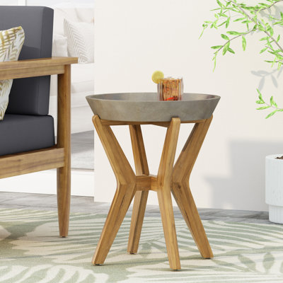 Round Concrete Outdoor Side Table