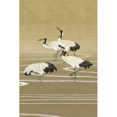Cranes On Gold II - Painting