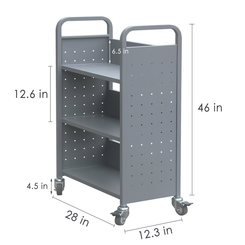 Chariot utilitaire 3 tablettes, gris