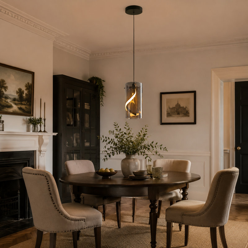 1-Light Matte Black LED Pendant