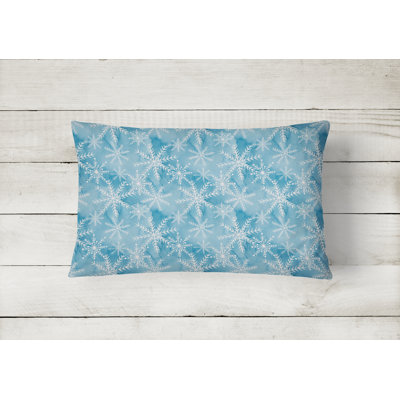  Watercolor Snowflake Indoor/Outdoor Throw Pillow