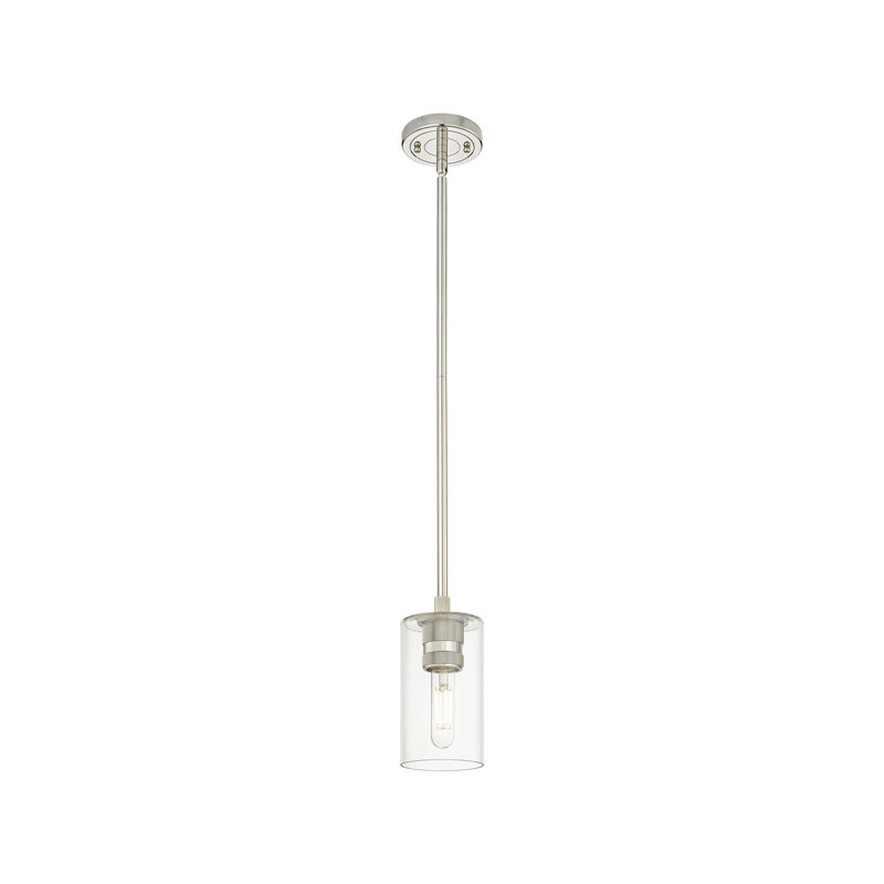 Luminaire suspendu Crown Point Light, Clair, Nickel poli, H 8,38 po x l 4,5 po x P 4,5 po