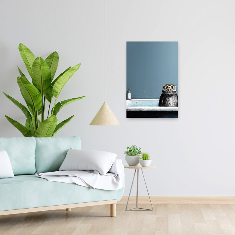 Chouette dans un bain contemporain, H 24 po x l 16 po