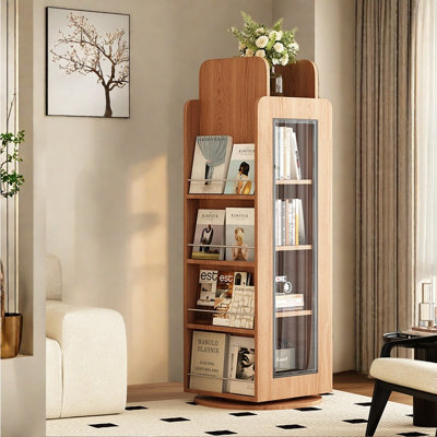 Bibliothèque rotative en bois massif