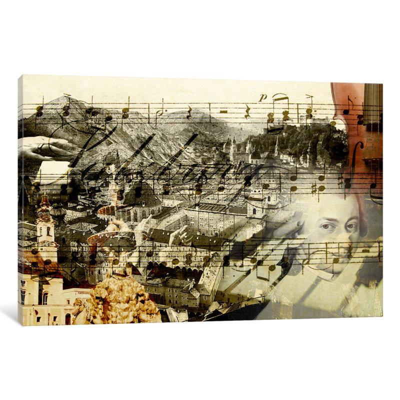 « classic music », impression sur toile, Papier d'art encadré noir, Blanc, H 16 po x l 24 po x P 1 po