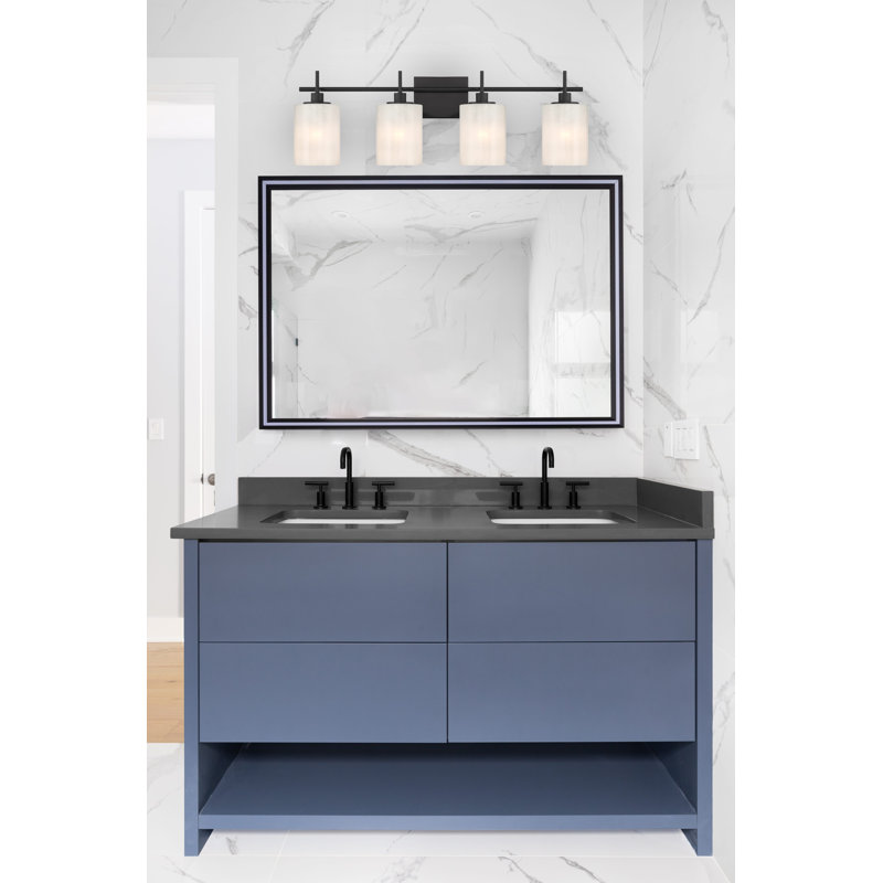 Éclairage pour salle de bain 4 lumières Eyanna, Laiton naturel