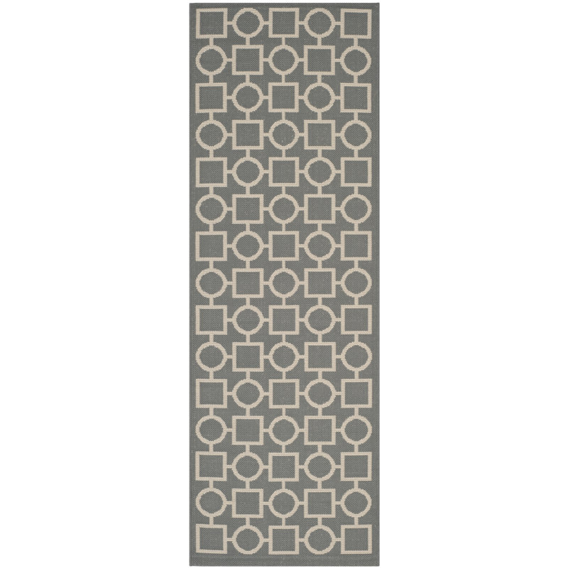 Arneshia Geometric Gray/Beige Area Rug, Runner 2'3" x 6'7"