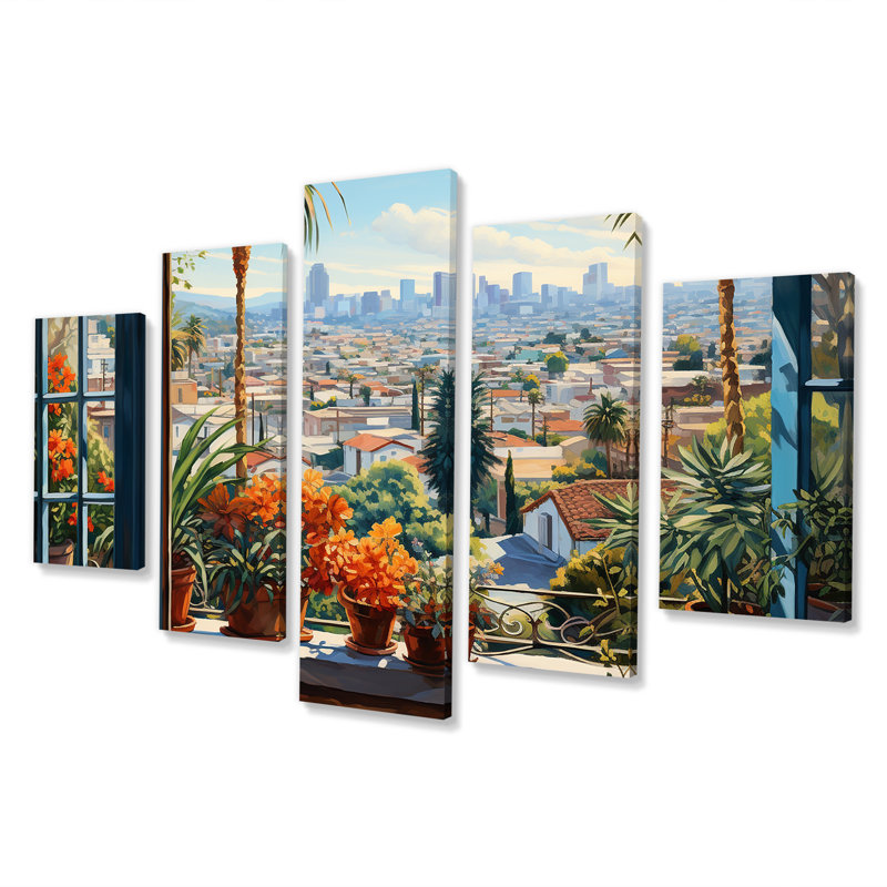  «Los Angeles Window View V - Los Angeles Multipanel Wall Art