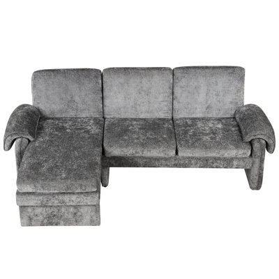 Adjustable With Reversible Chaise Lounge & Detachable Armrest Pillows, Legs, Chenille Fabric, Gray For Living Room And Lounge, Cushions, Strong High Fabric Area